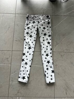 Tripp NYC White Skinny Jeans with Black Star Print
